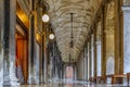 Arched gallery of National Library of St Mark or Biblioteca Nazionale Marciana on Piazza San Marco square, Venice Italy