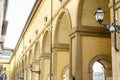 Arched gallery next to the Uffizi museum in Florence, Italy