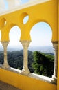 Sintra Pena National Palace, Forest and Yellow Arched Gallery