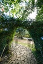 Arched garden door