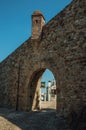 Arched gateway in the stone outer wall of Marvao Royalty Free Stock Photo