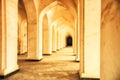 Arched hallway perspective at Mir-i-Arab medressa