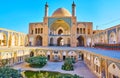 The arched niches in courtyard of Agha Bozorg Mosque, Kashan, Ir Royalty Free Stock Photo