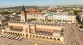 Arched palace in city of Krakow, aerial