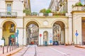 The arched pass, Vittorio Veneto Square, Turin, Italy Royalty Free Stock Photo