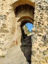 Arched passage in ancient Rupa fortress in Romania. Fortress was built on ruins of former Dacian defensive structure.