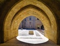 Arched passage at the palace Rhodes, Greece