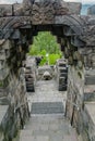 The arched passage and stairs of the Borobudur Temple, Magelang, Indonesia Royalty Free Stock Photo