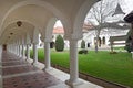 Arched in Sambata de Sus monastery in Transylvania, Romania Royalty Free Stock Photo