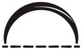 Arched Shape with Dashed Line Underscore Visual Element Royalty Free Stock Photo
