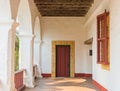 Arched Spanish style porch at a California mission Royalty Free Stock Photo