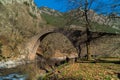 Arched stone bridge of Pyli built 1514 AD, Greece Royalty Free Stock Photo