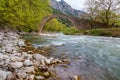 Arched stone bridge of Pyli, Thessaly, Greece Royalty Free Stock Photo