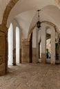 The arched tunnel under the residential buildings on the west wall in the south part the Temple Mount in the Old Town of