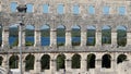 Arched wall of the Amphitheater in Croatia