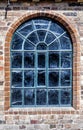 Arched Window detail industrial building Royalty Free Stock Photo