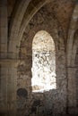 Arched Window Inside a Castle Royalty Free Stock Photo