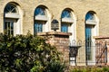 Arched Window Architecture - Brick Building - Elkhorn, WI. Royalty Free Stock Photo