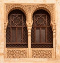 Arched windows in the Nasrid Palaces, Alhambra Royalty Free Stock Photo