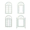 Arched Windows Realistic Set Royalty Free Stock Photo