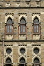 Architecture: Close up of Lancent Arched Windows with Glass Pane Royalty Free Stock Photo