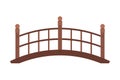 Arched Wooden Bridge, Urban Infrastructure Design Element, Flat Style Vector Illustration on White Background