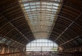 arched wooden ceiling of Luz Station in Sao Paulo city Royalty Free Stock Photo