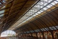 arched wooden ceiling of Luz Station in Sao Paulo city Royalty Free Stock Photo
