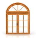 Arched wooden window