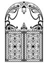 Arched wrought iron gate