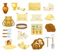 Archeological Tools and Ancient Artifacts for Exploration Vector Set