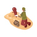 Archeologist Isometric Illustration Royalty Free Stock Photo