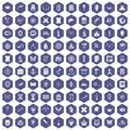 100 archeology icons hexagon purple