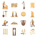 Archeology Icons Set Royalty Free Stock Photo