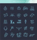 Archeology line icons set Royalty Free Stock Photo