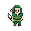 Cute and simple medieval Archer mascot design