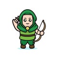 Cute and simple medieval Archer mascot design