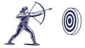 Archer Aiming at Target, Precision and Focus Sport Vector, vector design Generative AI Royalty Free Stock Photo