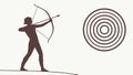 Archer Aiming at Target, Precision and Focus, Traditional Sport, vector design Generative AI Royalty Free Stock Photo
