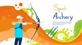 Archer Athlete Sport Competition Colorful Banner