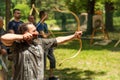Archery Mastery: Skilled Archer Takes Aim at Knight Festival and Tournament