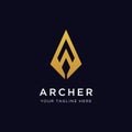 Archer Logo Design golden gradient color Inspiration