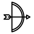 Archer longbow icon outline vector. Bow arrow
