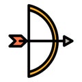 Archer longbow icon vector flat