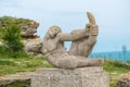 Archer monument on Cape Kaliakra in Bulgaria Royalty Free Stock Photo