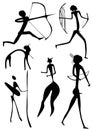 Archer and other figures - vector Royalty Free Stock Photo