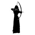 archer player silhouette. silhouette of archer player gestures, poses, expressions Royalty Free Stock Photo