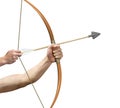 Archer preparing to release arrow Royalty Free Stock Photo