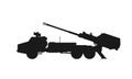 Archer self propelled howitzer icon. army artillery system. vector image for military concepts and web design