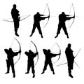 Archer silhouettes Royalty Free Stock Photo